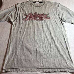 Vintage Avirex T-Shirt Mens XL Mastering The Game‎ Gray Cotton Graphic Tee y2K